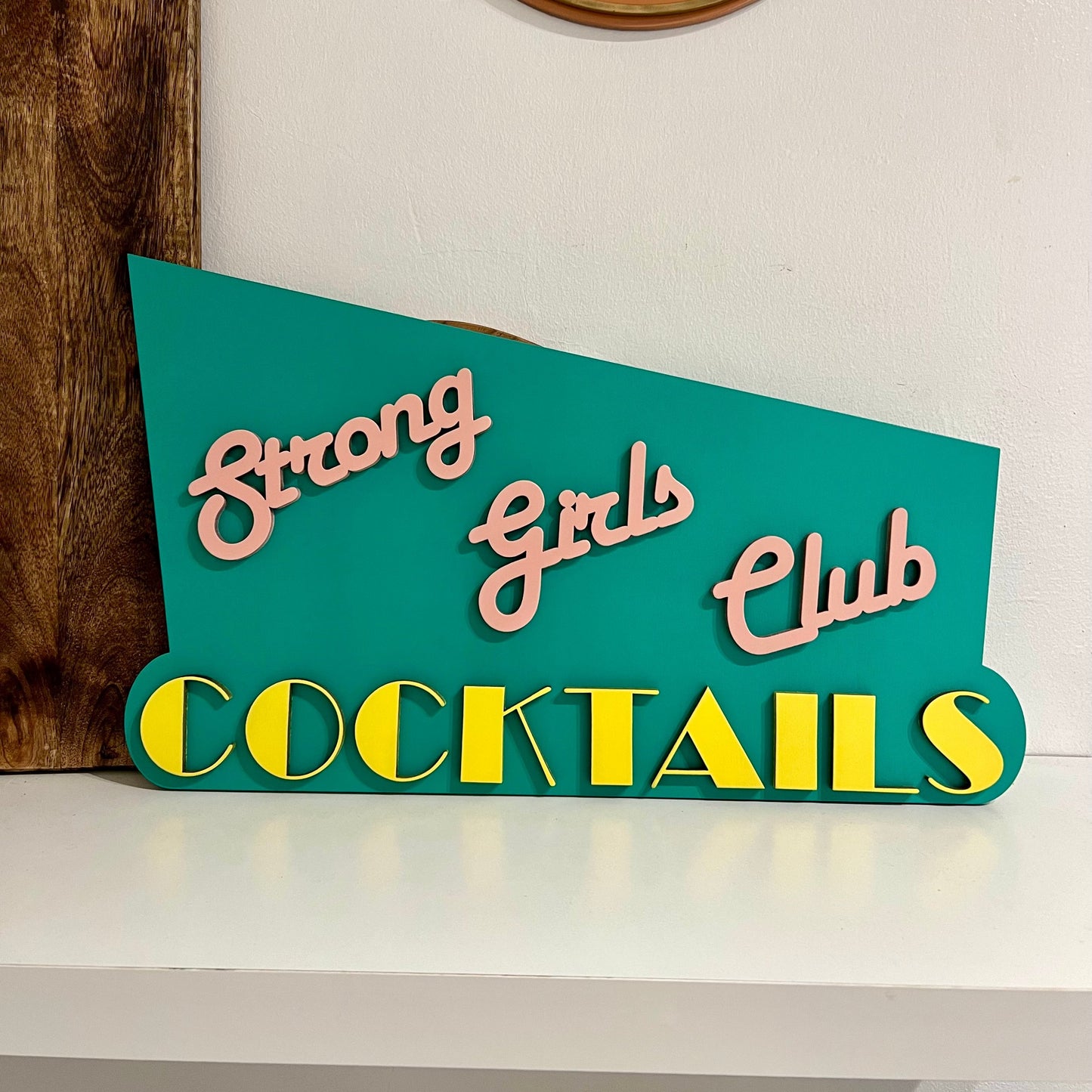 Personalised 80s Art Deco Revival Cocktail Bar Sign