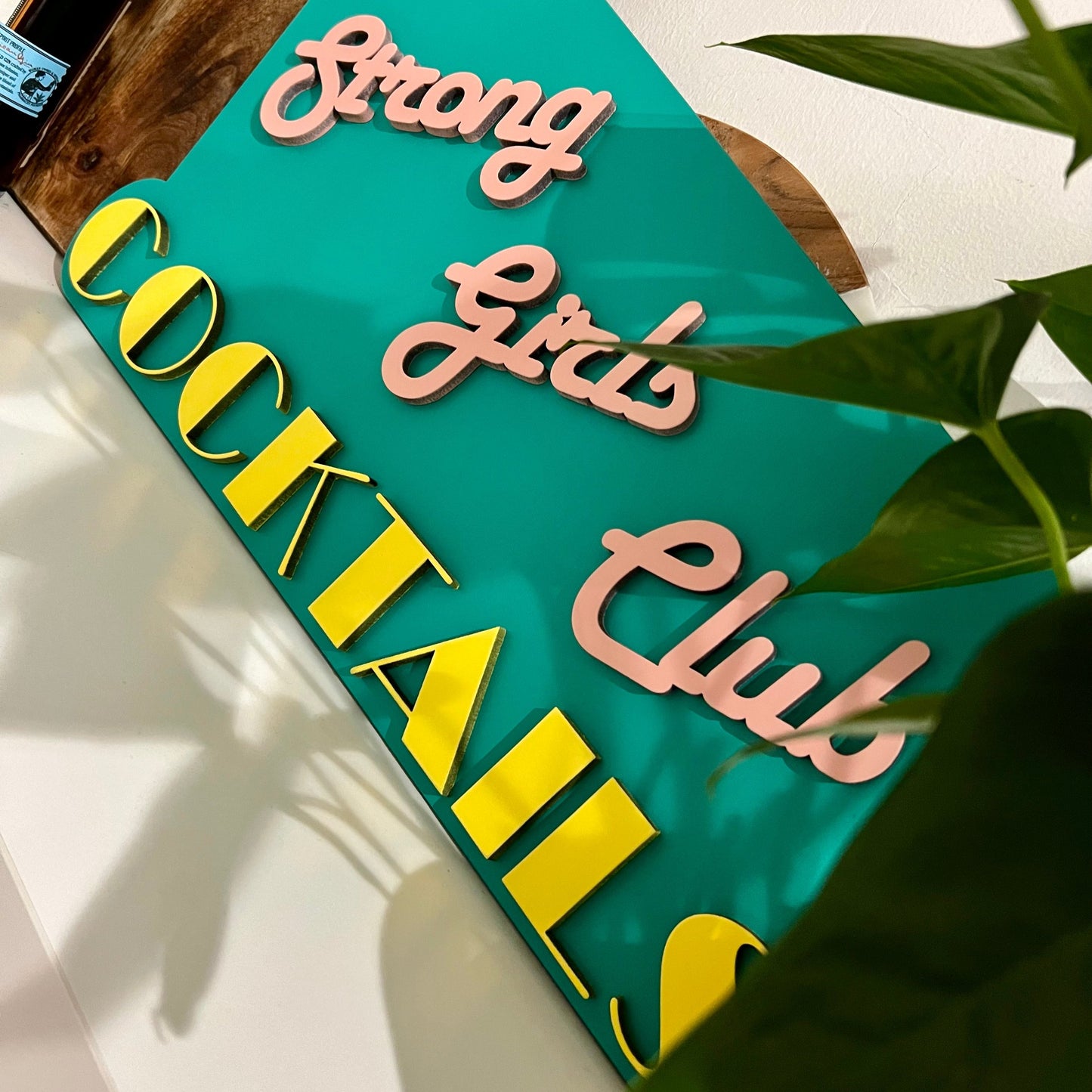 Personalised 80s Art Deco Revival Cocktail Bar Sign