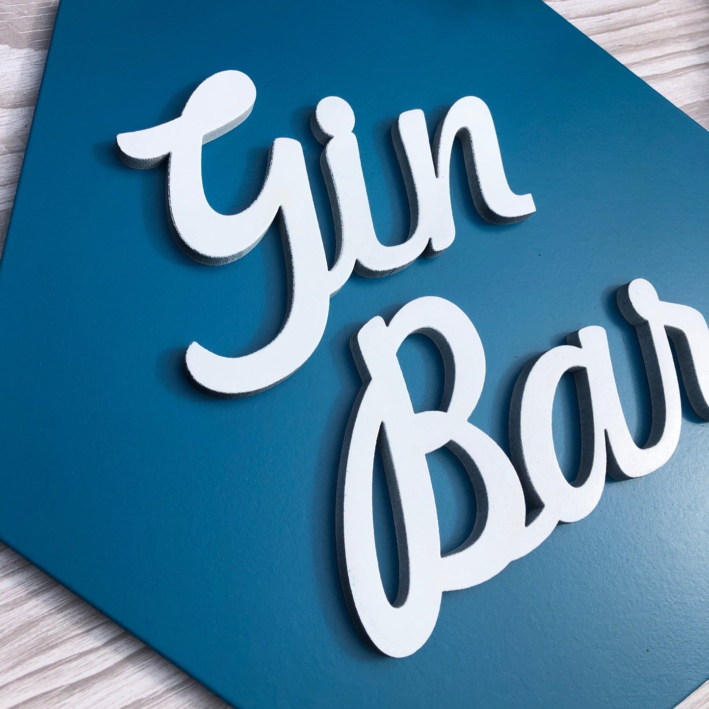 Gin Bar Sign | Hexagon Home Bar Sign