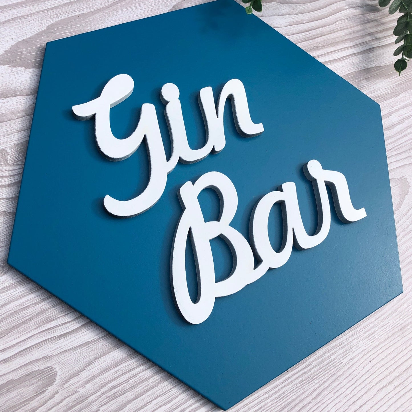 Gin Bar Sign | Hexagon Home Bar Sign