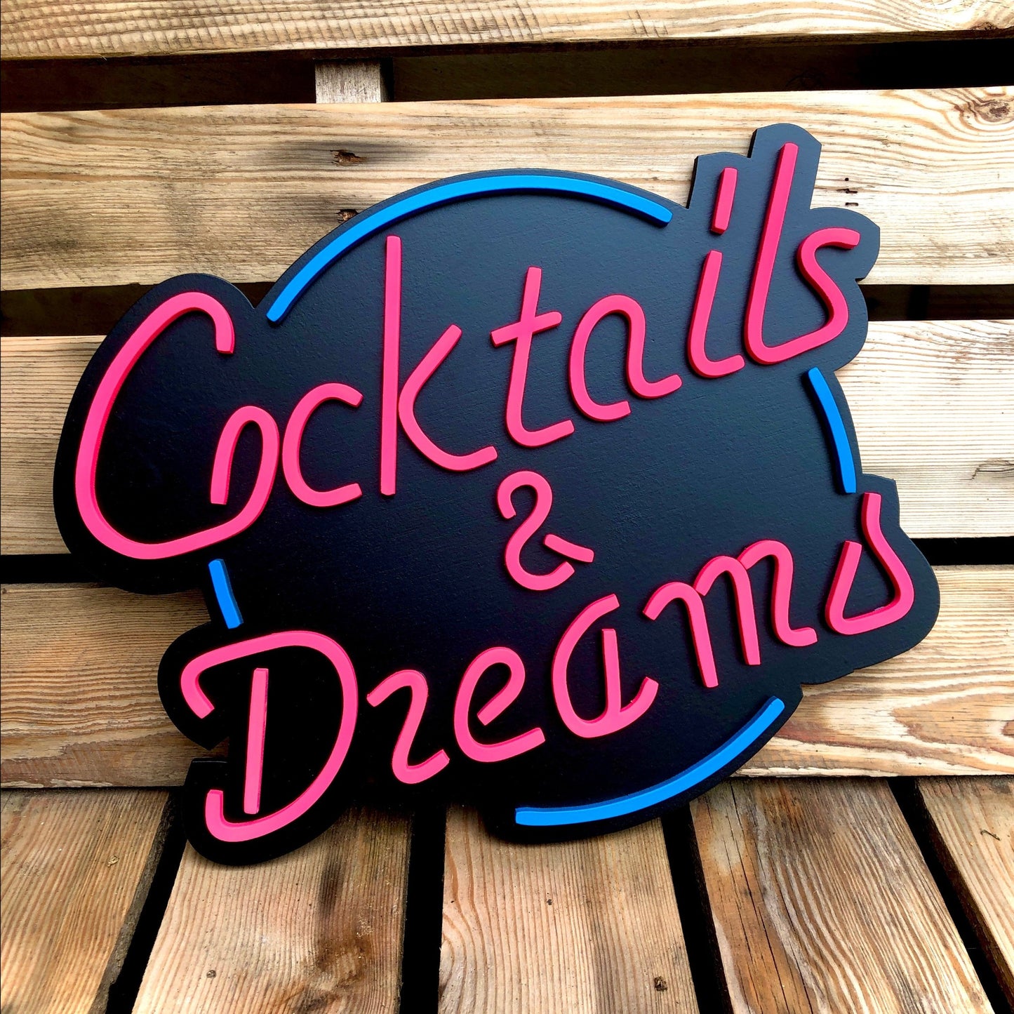 Cocktails & Dreams Painted Neon Inspired Sign